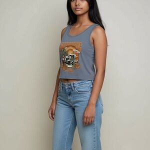 * Obsessive Love Tank Top Size XS Grey Blue Orange